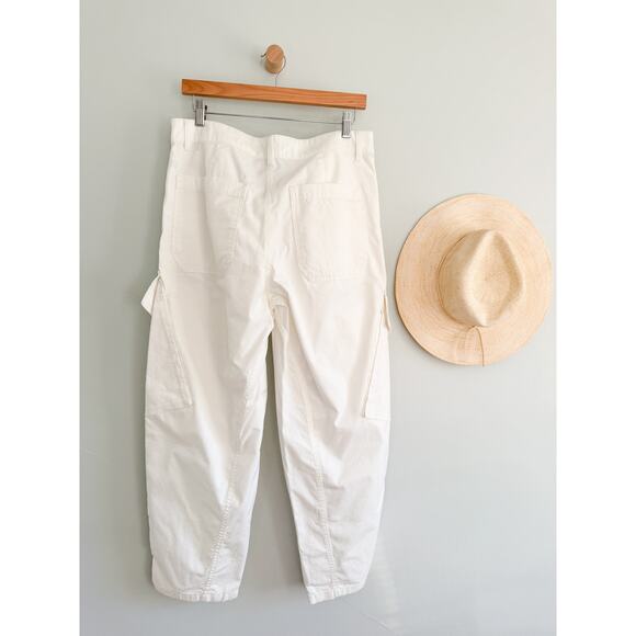 Madewell | NWT The Barrel-Leg Utility Pant in Garment-Dyed Twill in White | Sz 6 - Picture 8 of 11